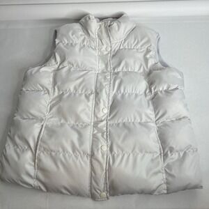 Y2K Faded Glory Quilted Puffer Vest White Size Large Fleece Lined
